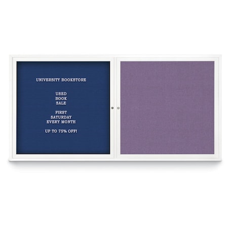 United Visual Products Corkboard, Single Door, Radius Frame, 18x24", Satin/Medium Gray UV7000-SATIN-MEDGRY